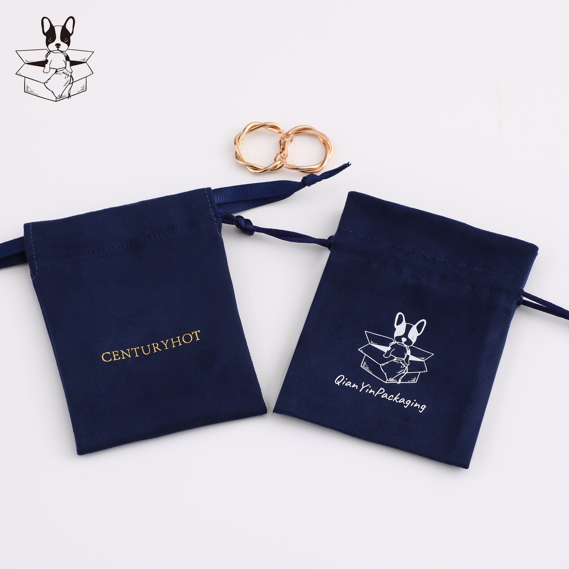 50 Personalized Logo Suede Drawstring Bag, Jewelry Pouch-9