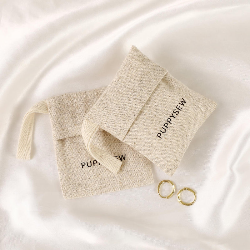 50 Natural Linen Jewelry Bags with Custom Logo-zoom-