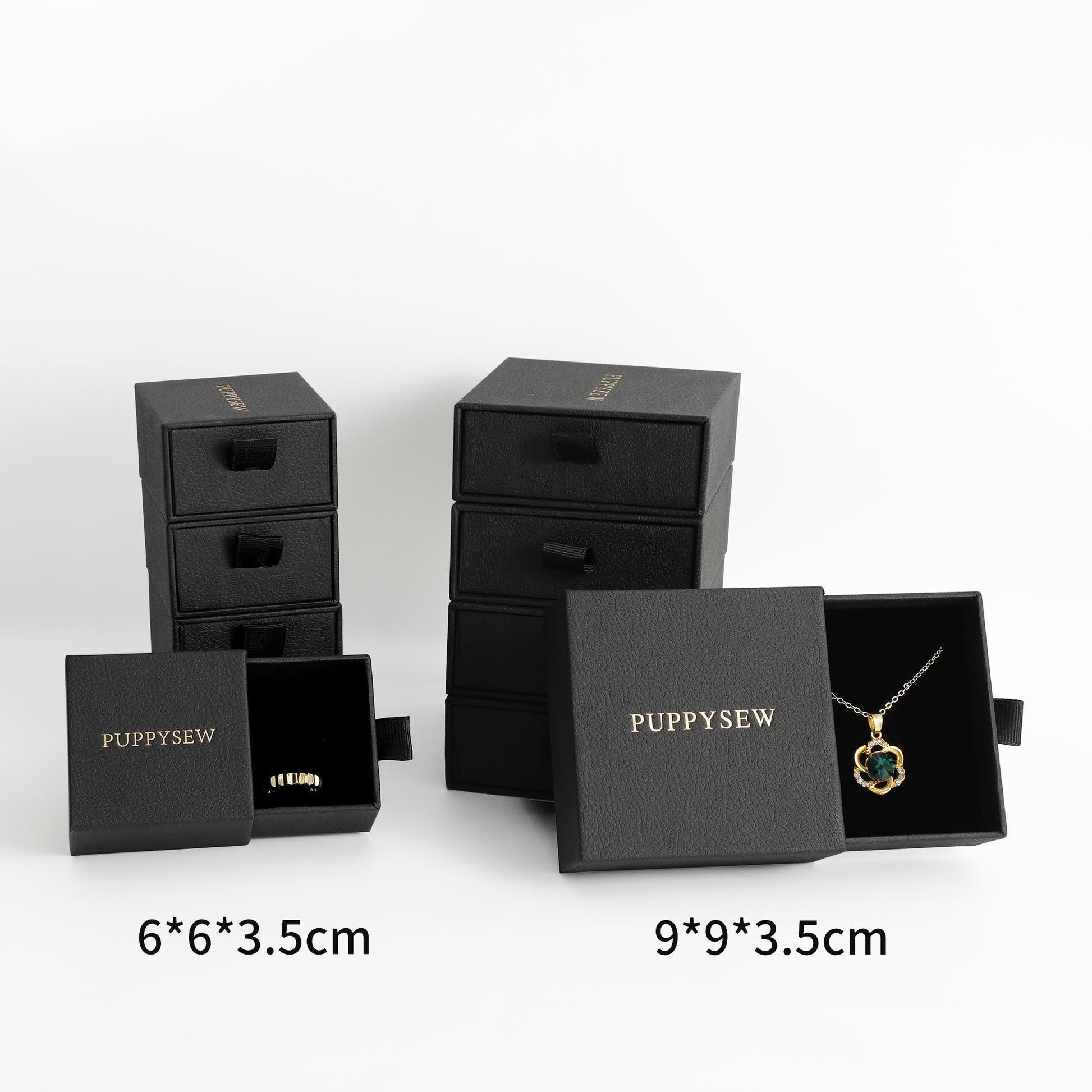 Drawer-Style Jewelry Gift Box, Custom Logo Packaging (9x9x3.5cm)-4