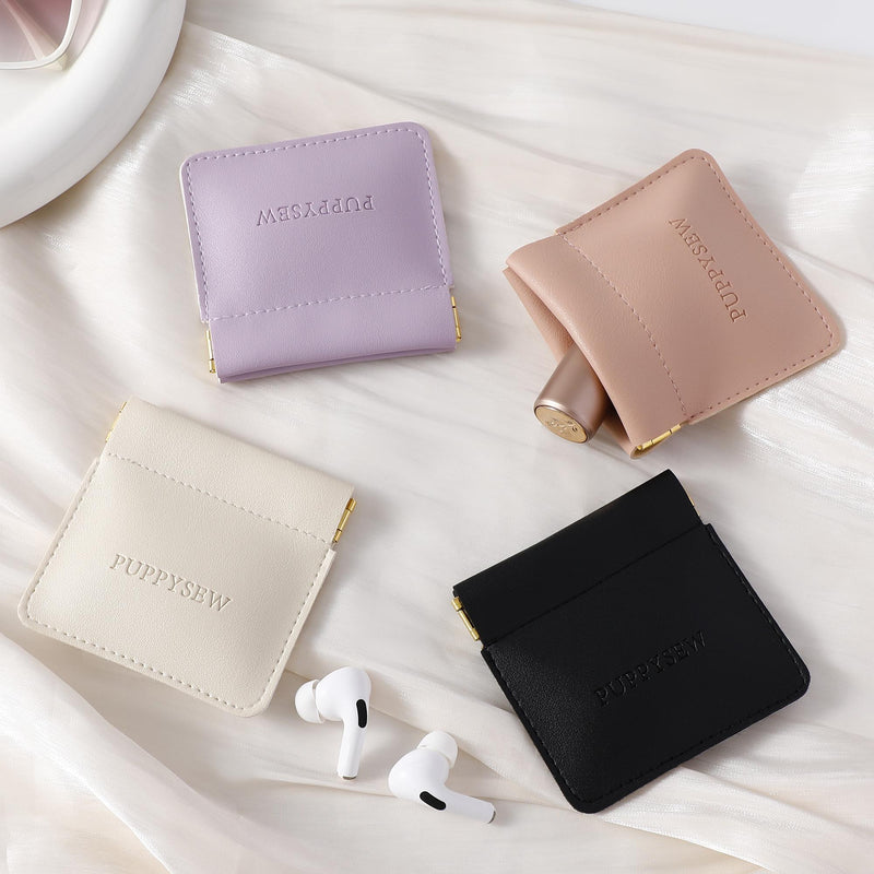 Custom Leather Jewelry Pouch, Snap Closure, Personalized Logo-zoom-