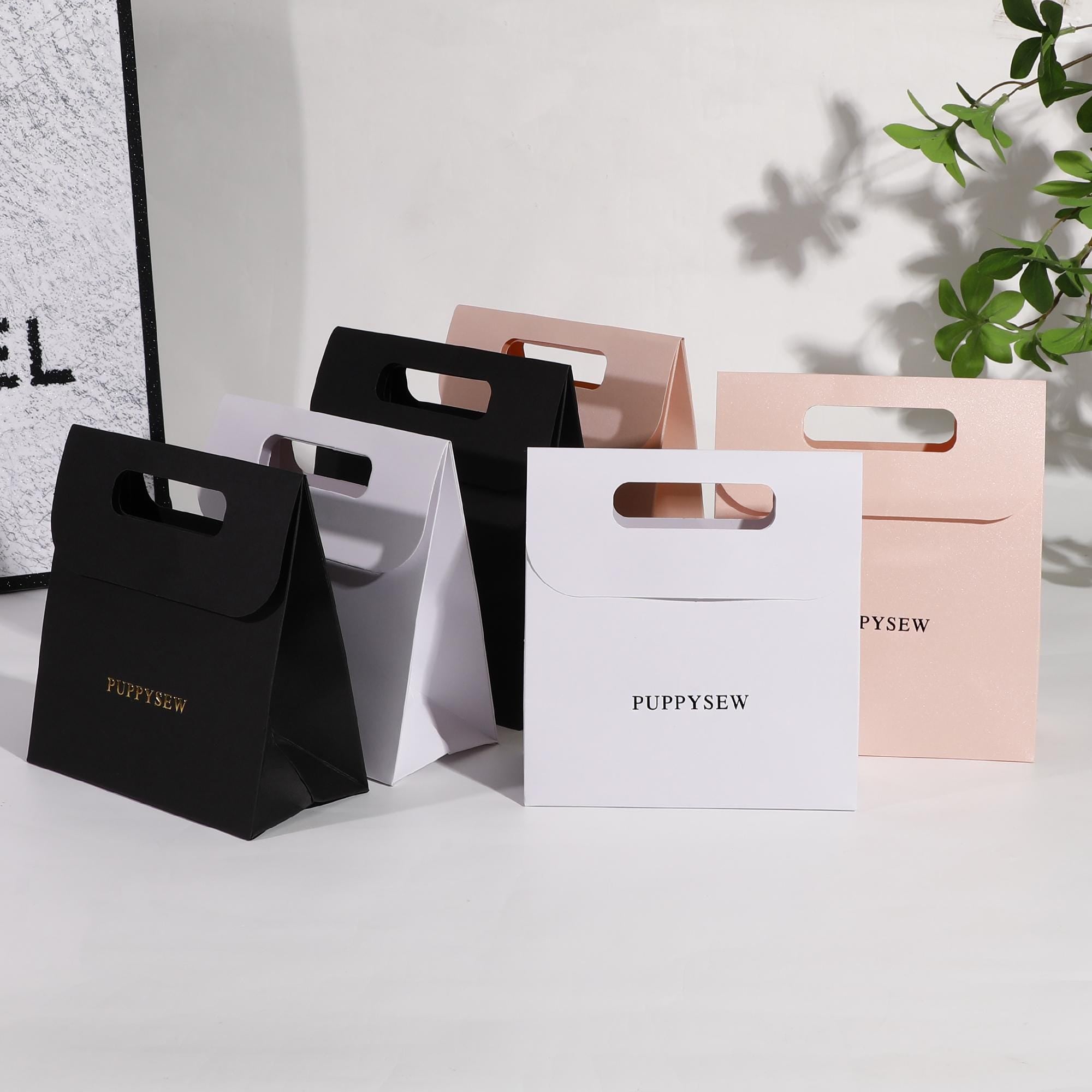 Custom Logo Gift Bags, Jewelry Packaging, Elegant Shopping Bags