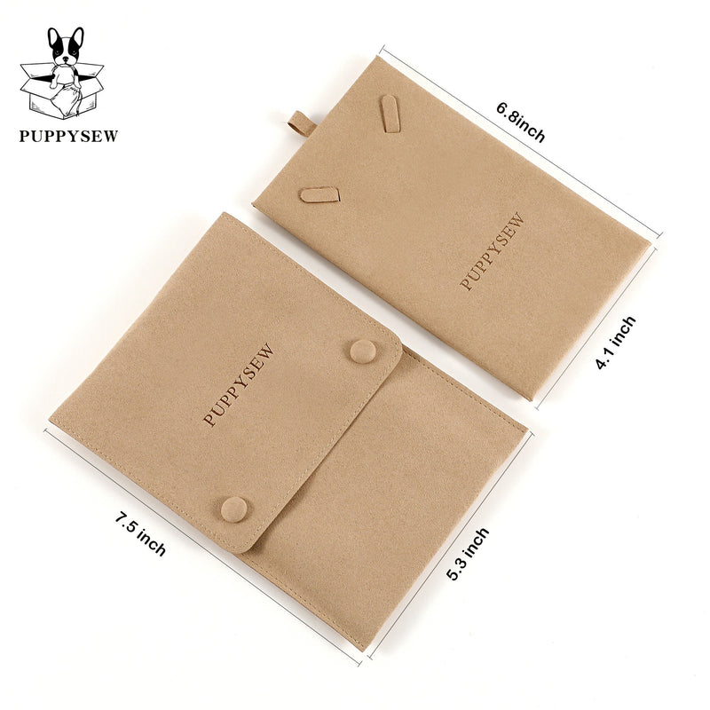 Microfiber Necklace Gift Bag with Snap & Clip, Personalized Jewelry Packaging-zoom-