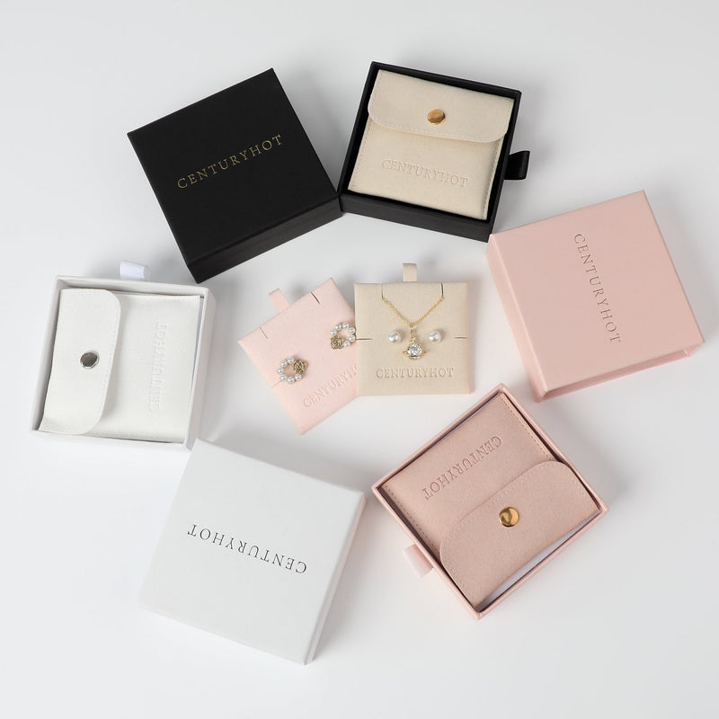 Custom Logo Jewelry Box with Bag & Necklace Clip-zoom-