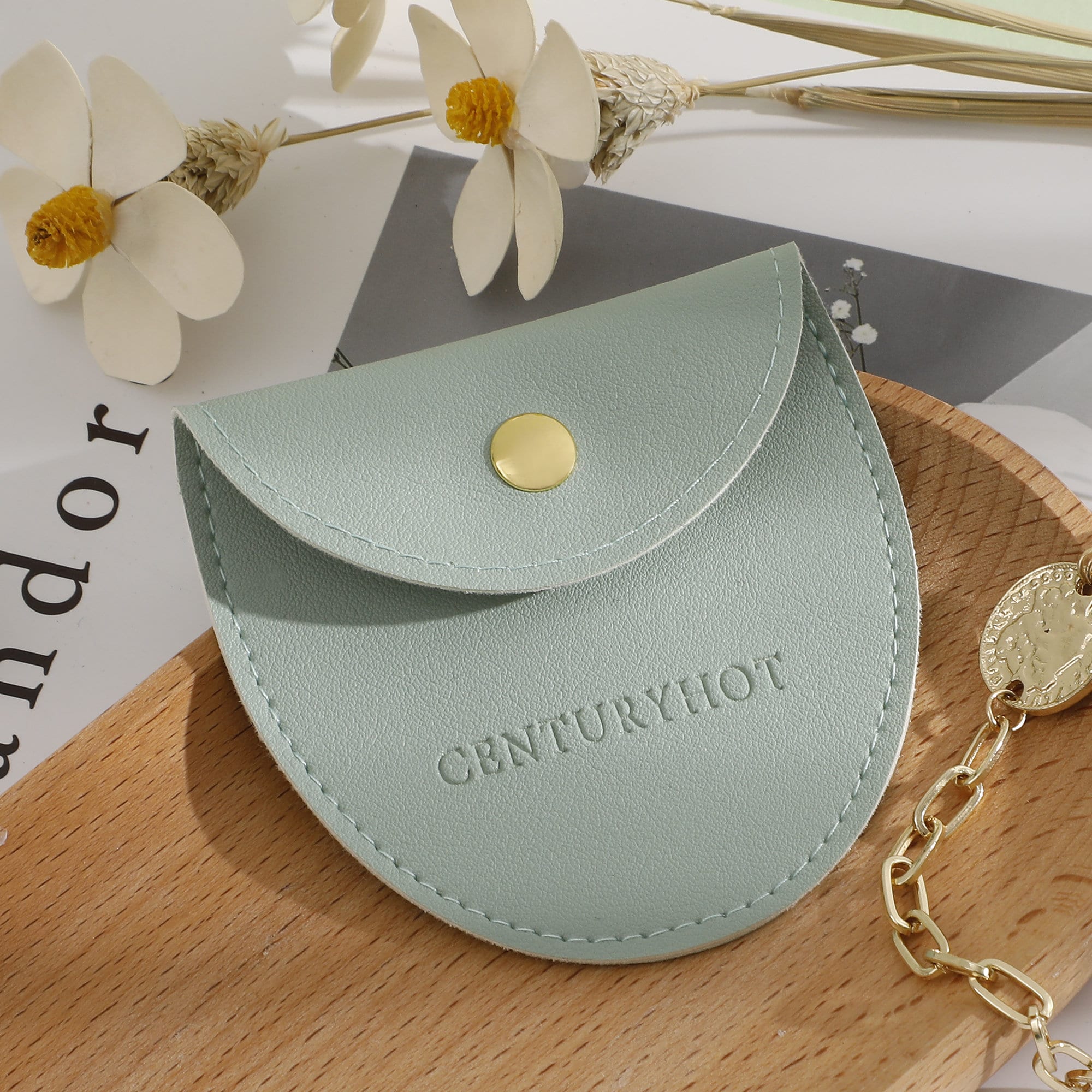Personalized Faux Leather Jewelry Bag with Logo, Custom Packaging