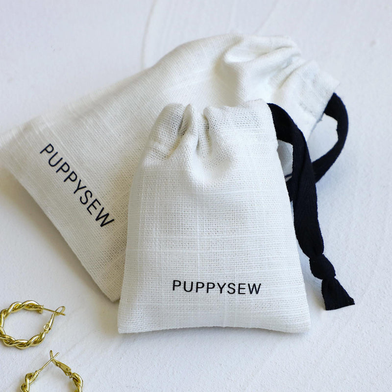100 White Cotton Canvas Drawstring Bags, Personalized Logo Jewelry Packaging-zoom-