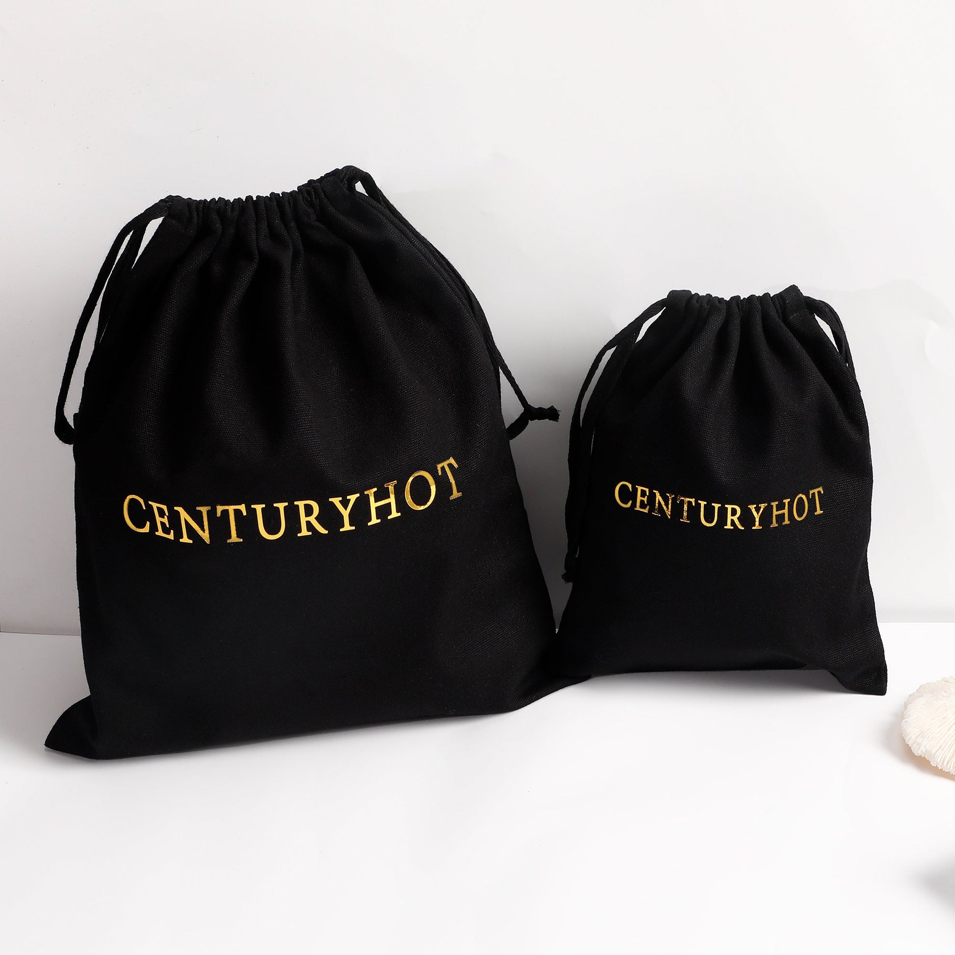50 Black Cotton Drawstring Bags - Custom Logo, Jewelry, Wedding Favors-8