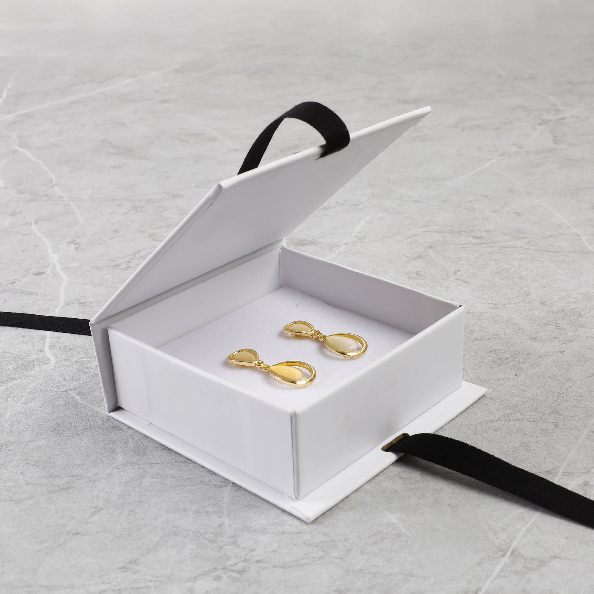 50 White Ribbon Gift Boxes: Custom Logo Jewelry Packaging-6