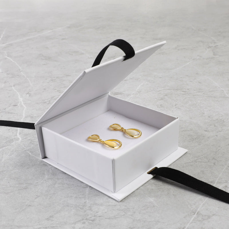 50 White Ribbon Gift Boxes: Custom Logo Jewelry Packaging-zoom-