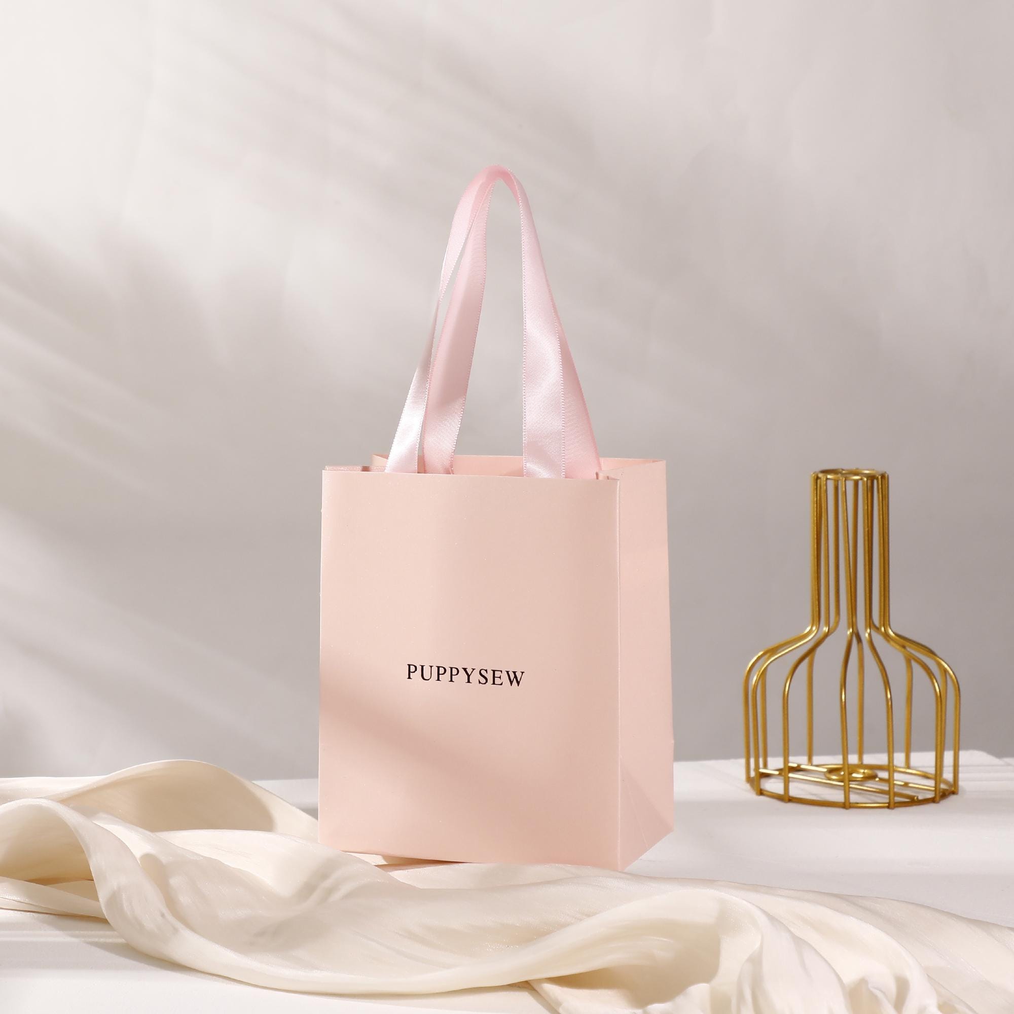Customizable Pink Paper Gift Bag, Jewelry Packaging, Logo Options-zoom-4