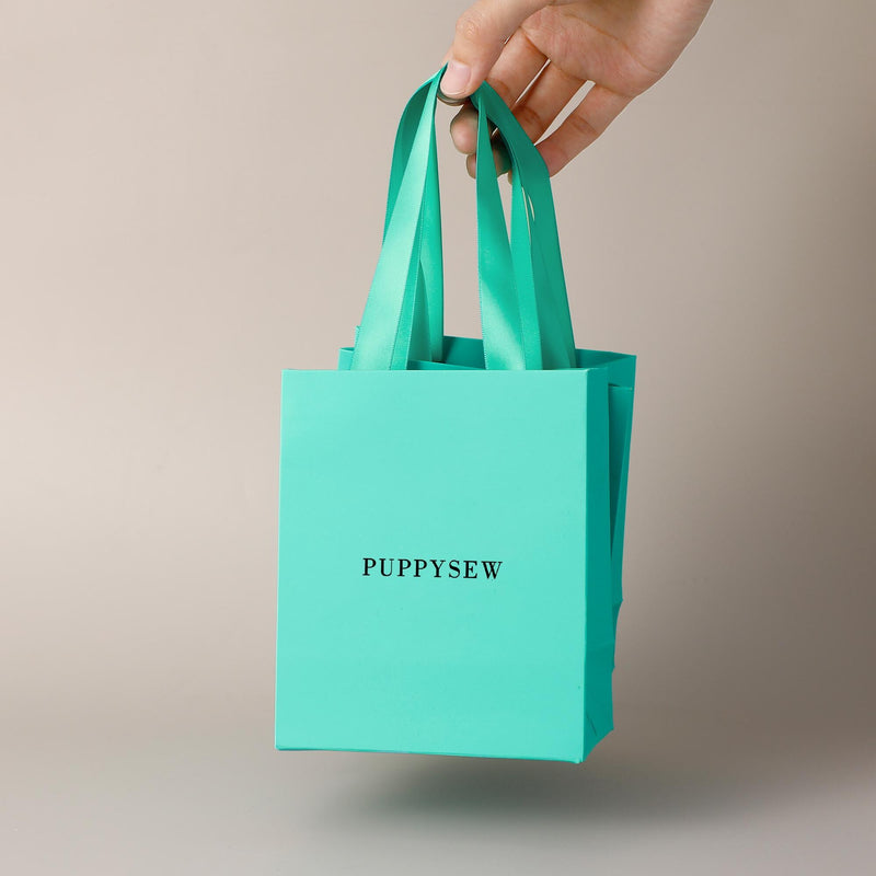 Custom Logo Teal Paper Gift Bags with Satin Handles, Wedding Favors, Boutique Packaging-zoom-