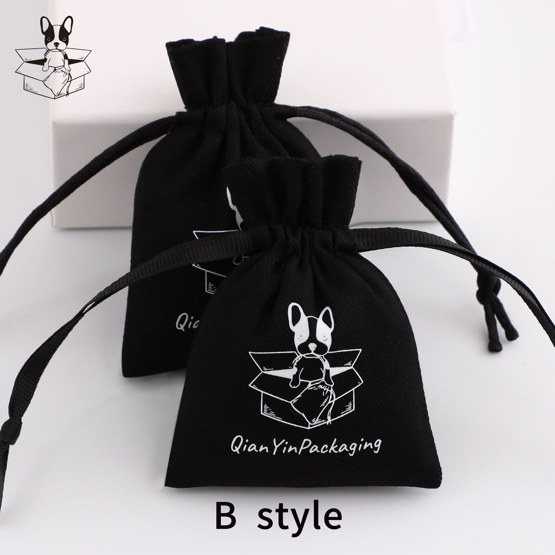 Custom Logo Cotton Drawstring Bag, Personalized Jewelry Packaging-8