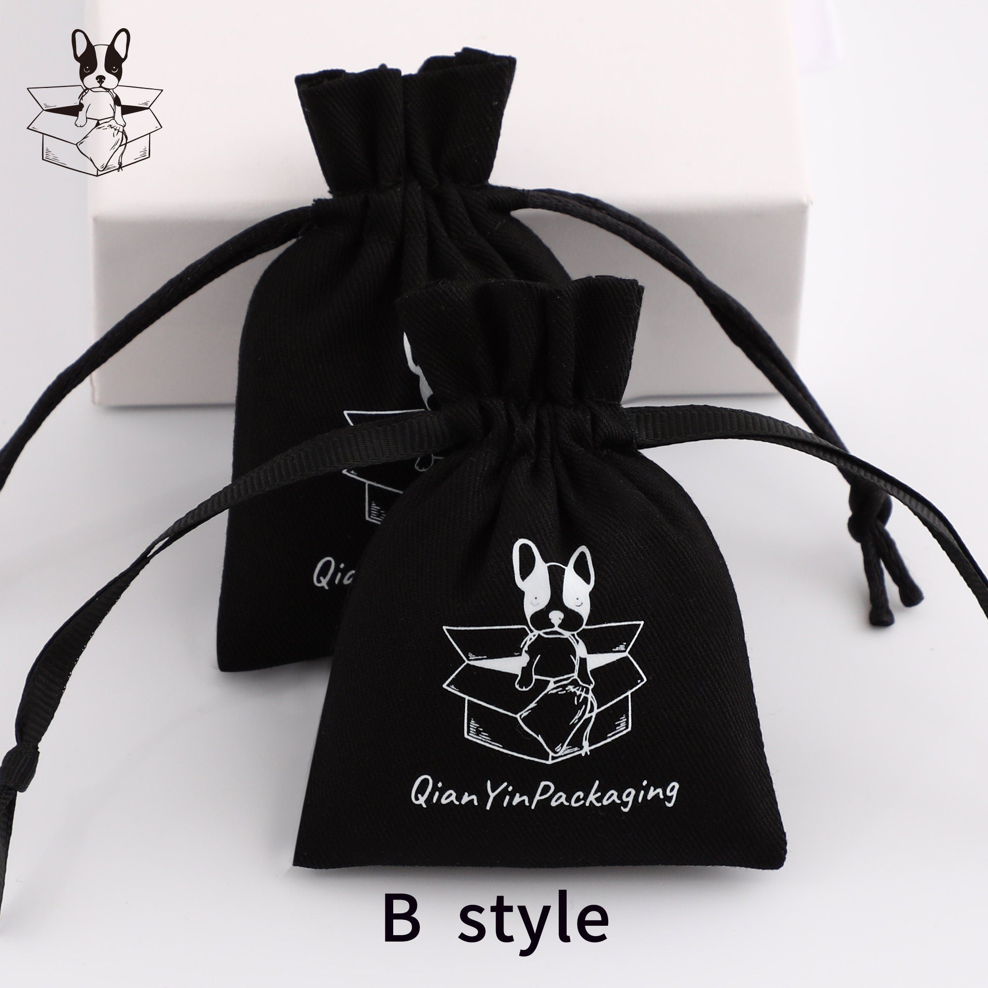 Custom Logo Cotton Drawstring Bag, Personalized Jewelry Packaging-zoom-8