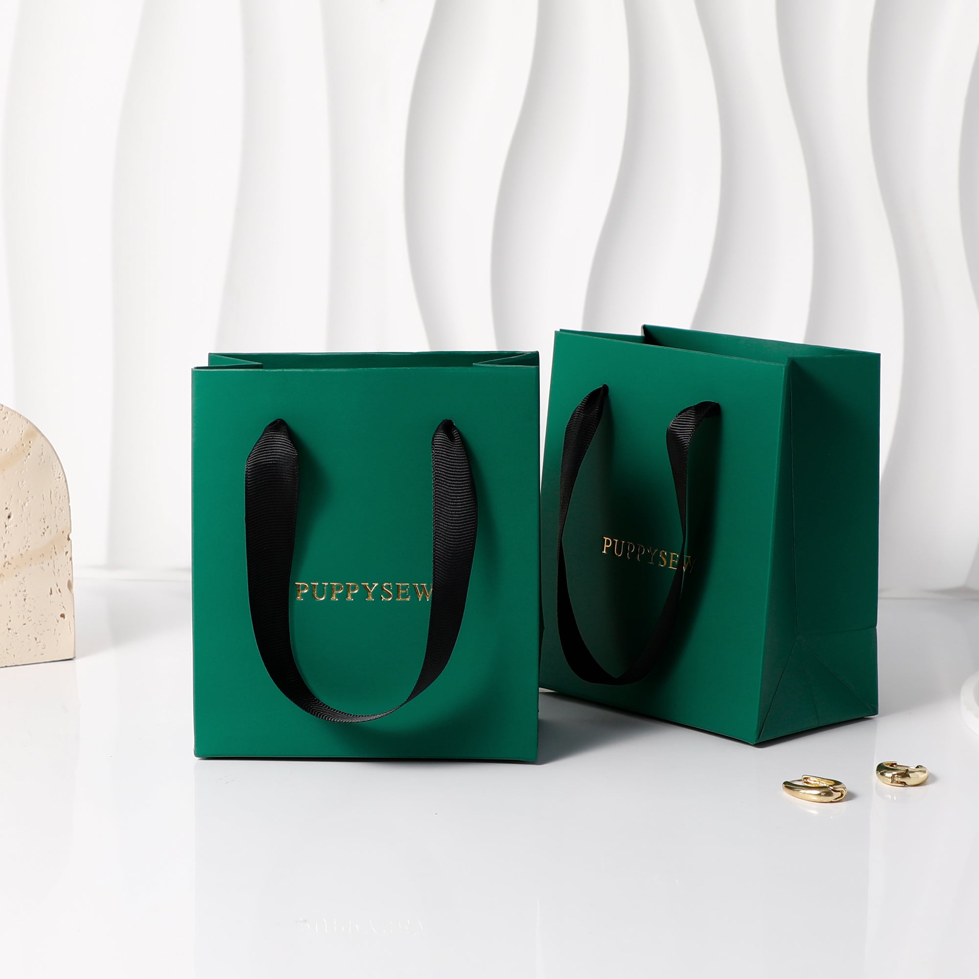 Forest Green Premium Jewelry Tote，Custom Logo-zoom-4
