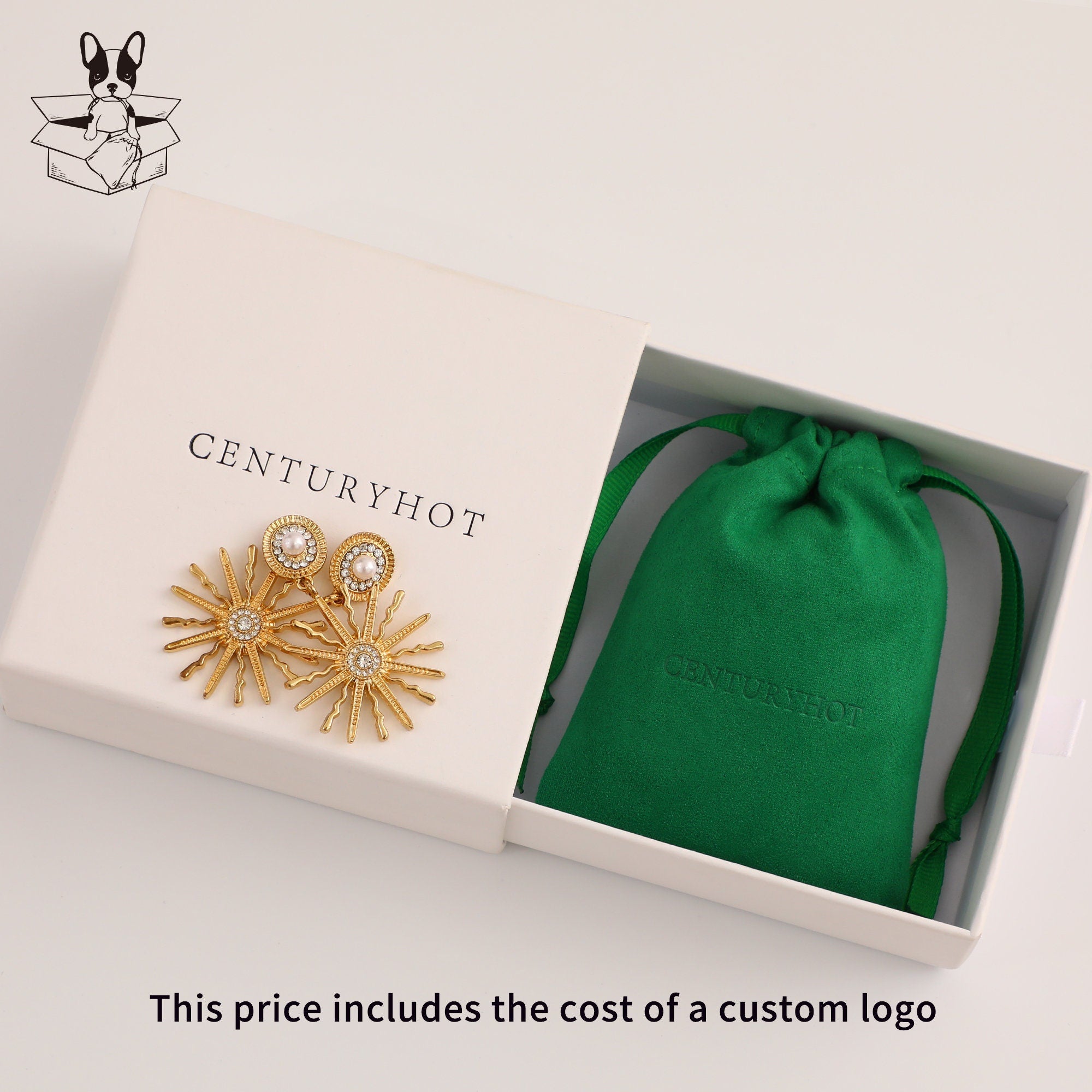 Personalized Green Suede Drawstring Bag, Custom Logo Jewelry Pouch-zoom-5