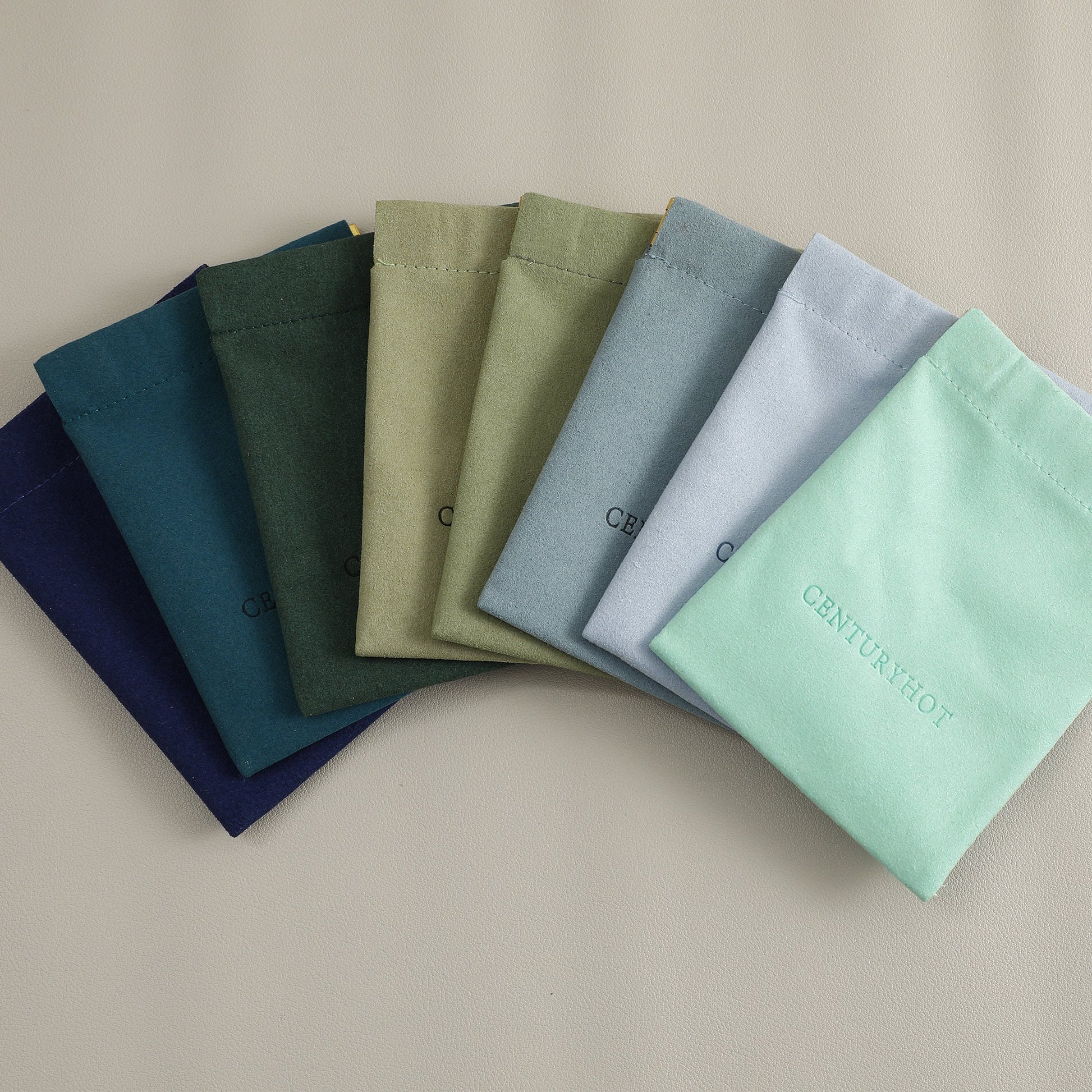 50 Gray Microfiber Jewelry Bag, Custom Logo Gift Pouch-8
