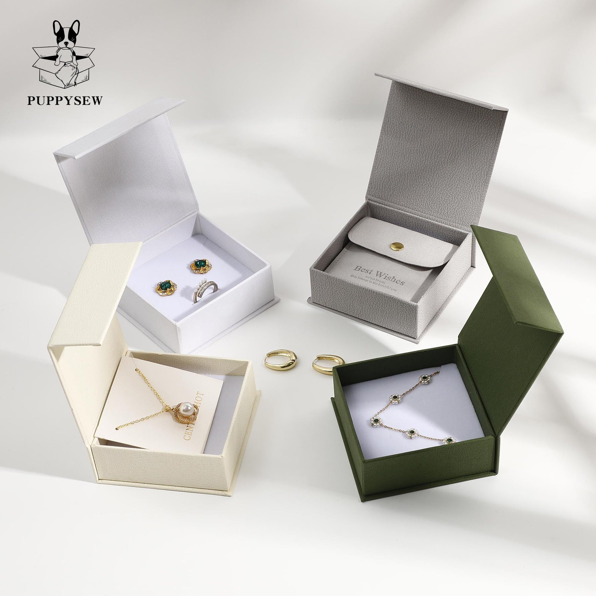 Luxury Magnetic Jewelry Gift Box - Cardboard Necklace, Ring, Earring Display-6