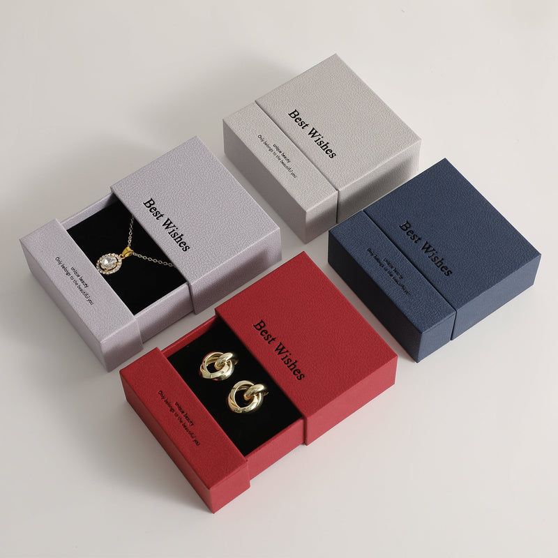 Customizable Jewelry Box, Necklace Ring Box with Sponge, Personalized Logo-zoom-