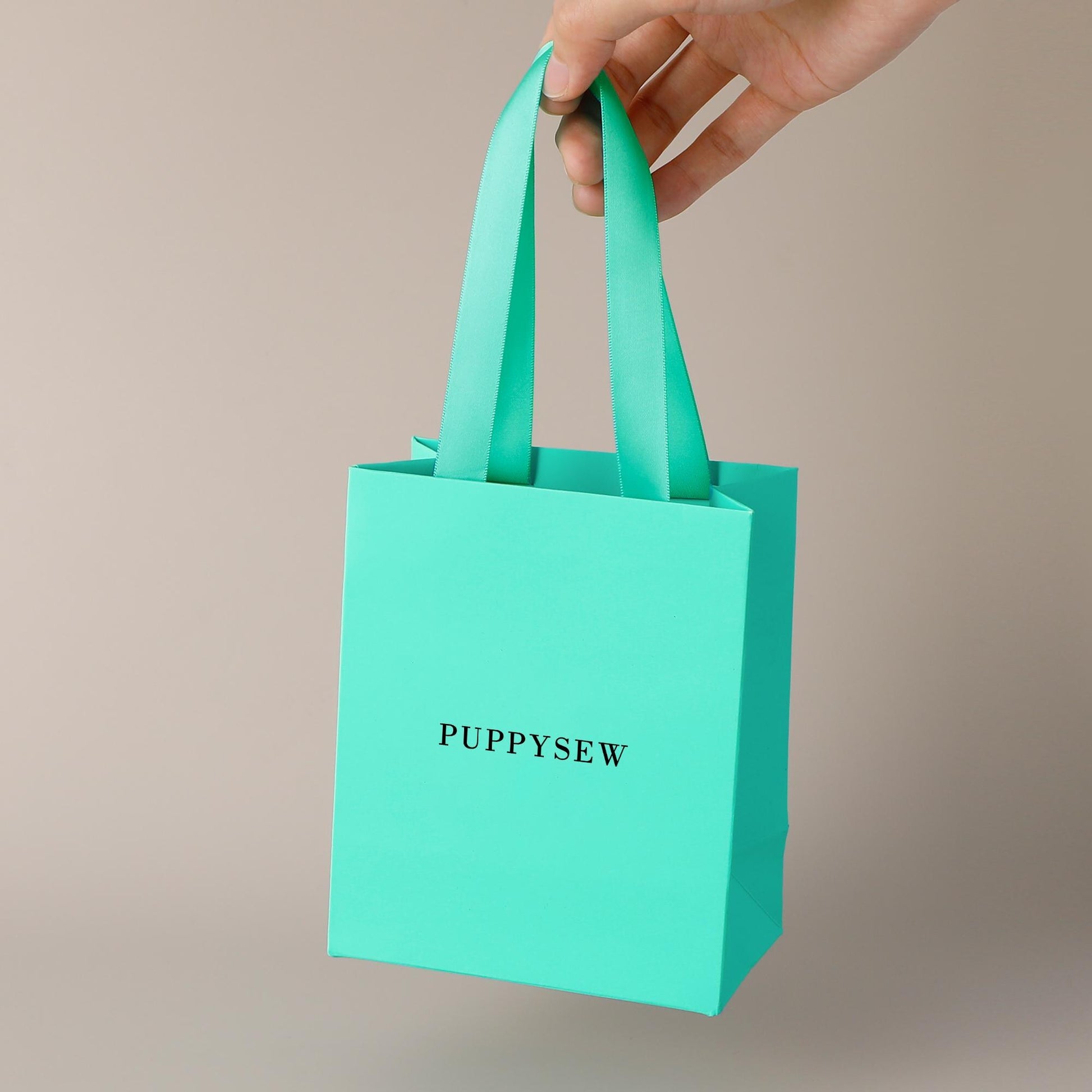 Custom Logo Teal Paper Gift Bags with Satin Handles, Wedding Favors, Boutique Packaging-9