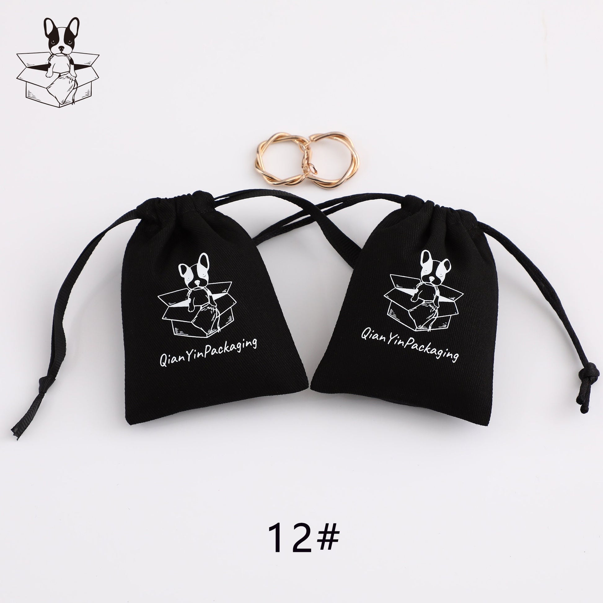 Custom Logo Cotton Drawstring Bag, Personalized Jewelry Packaging-3