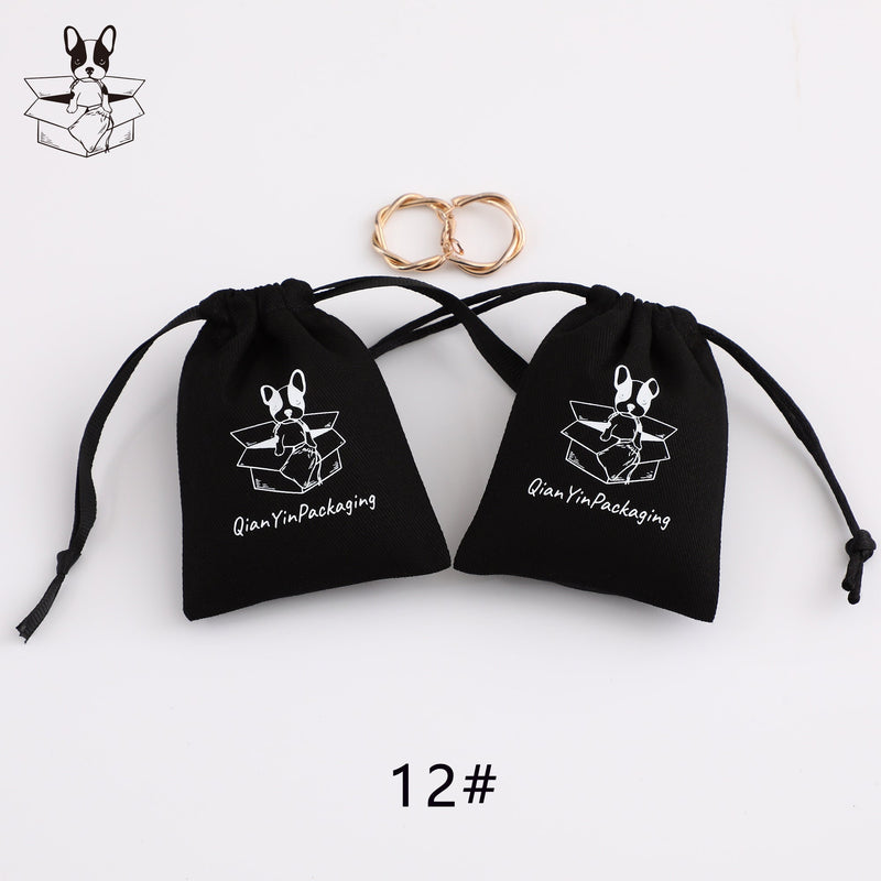 Custom Logo Cotton Drawstring Bag, Personalized Jewelry Packaging-zoom-