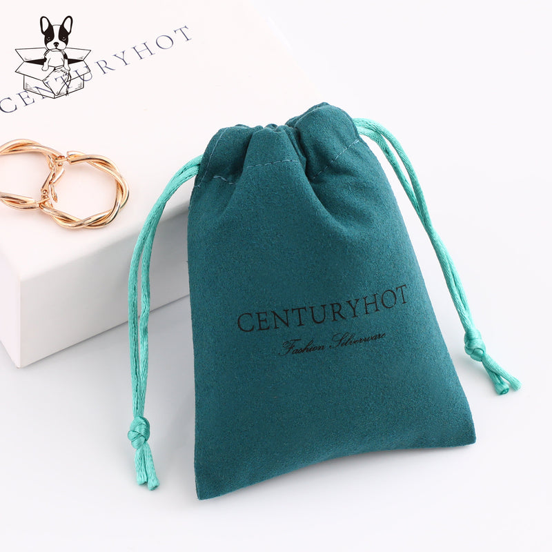 Personalized Microfiber Drawstring Bag, Custom Logo Jewelry Packaging-zoom-