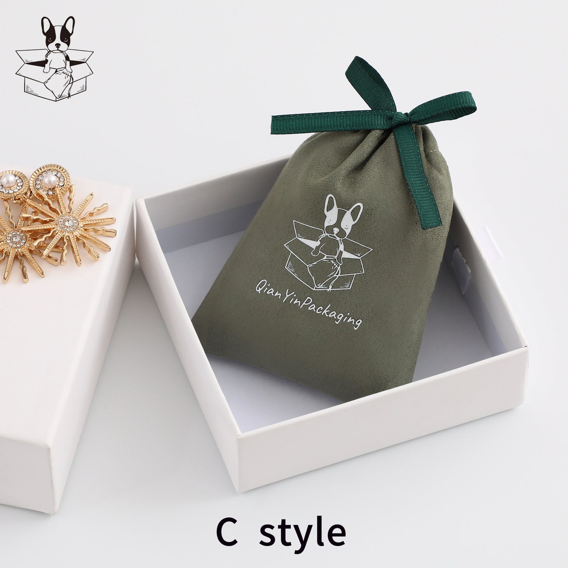 Personalized Logo Suede Drawstring Bag - Custom Jewelry Pouch-2
