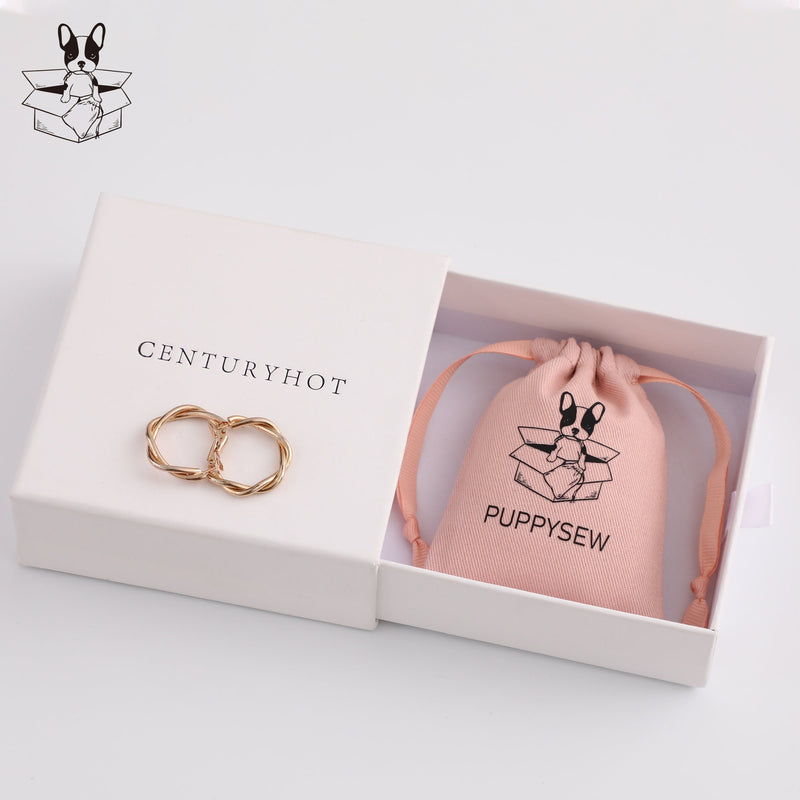 Pink Cotton Drawstring Bag, Custom Logo Jewelry Pouch-zoom-
