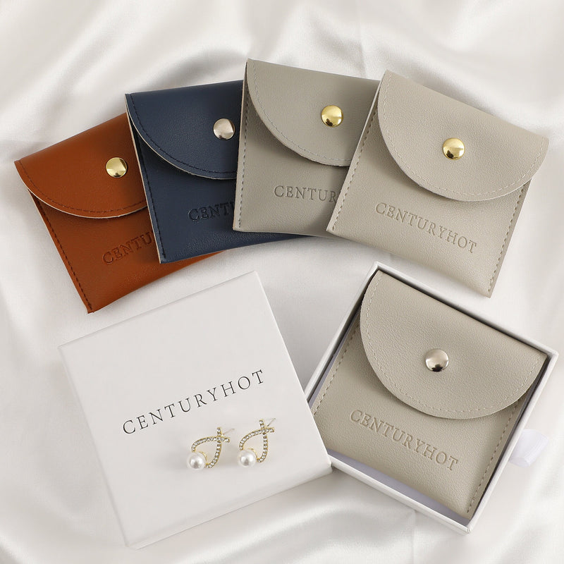 Custom Faux Leather Jewelry Bags with Logo, Personalized Gift Bags-zoom-