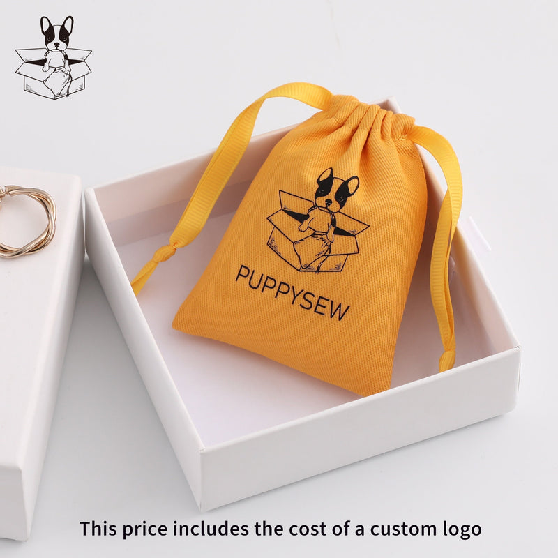 Custom Logo Cotton Drawstring Bag, Personalized Jewelry Pouch-zoom-
