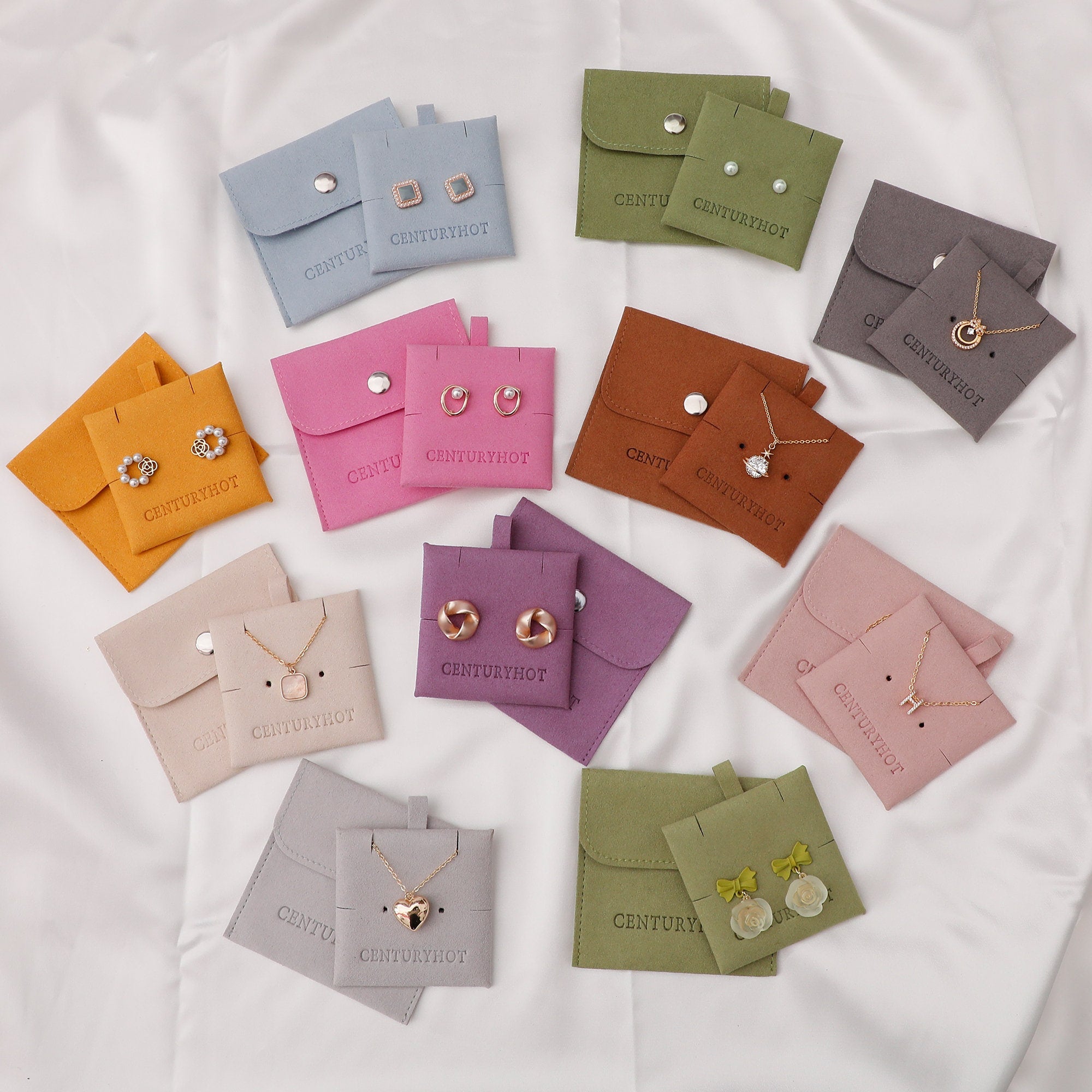 Customizable Logo Jewelry Display Card - Microfiber Necklace Clip (50pc)-zoom-5