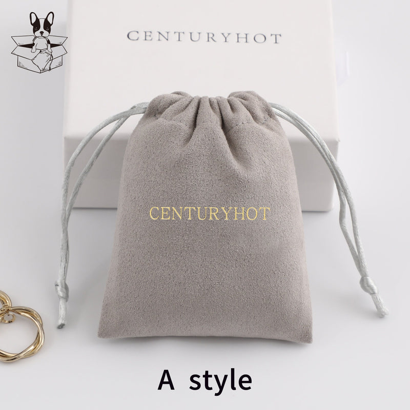 Personalized Suede Drawstring Bag: Custom Logo Jewelry Pouch-zoom-
