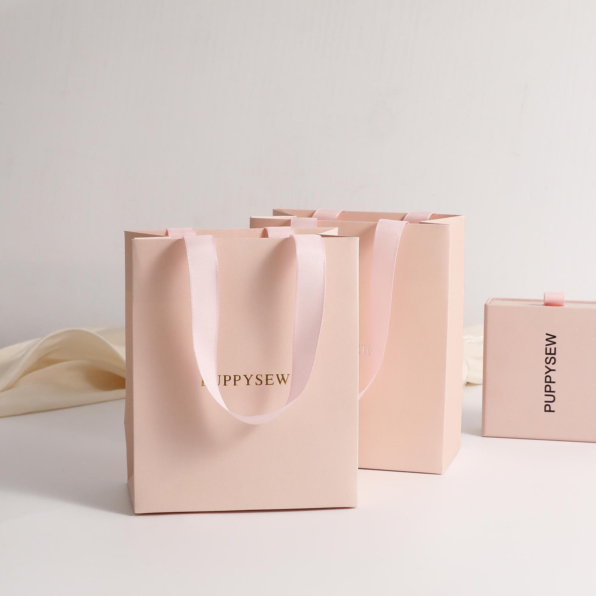 Customizable Pink Paper Gift Bag, Jewelry Packaging, Logo Options-6