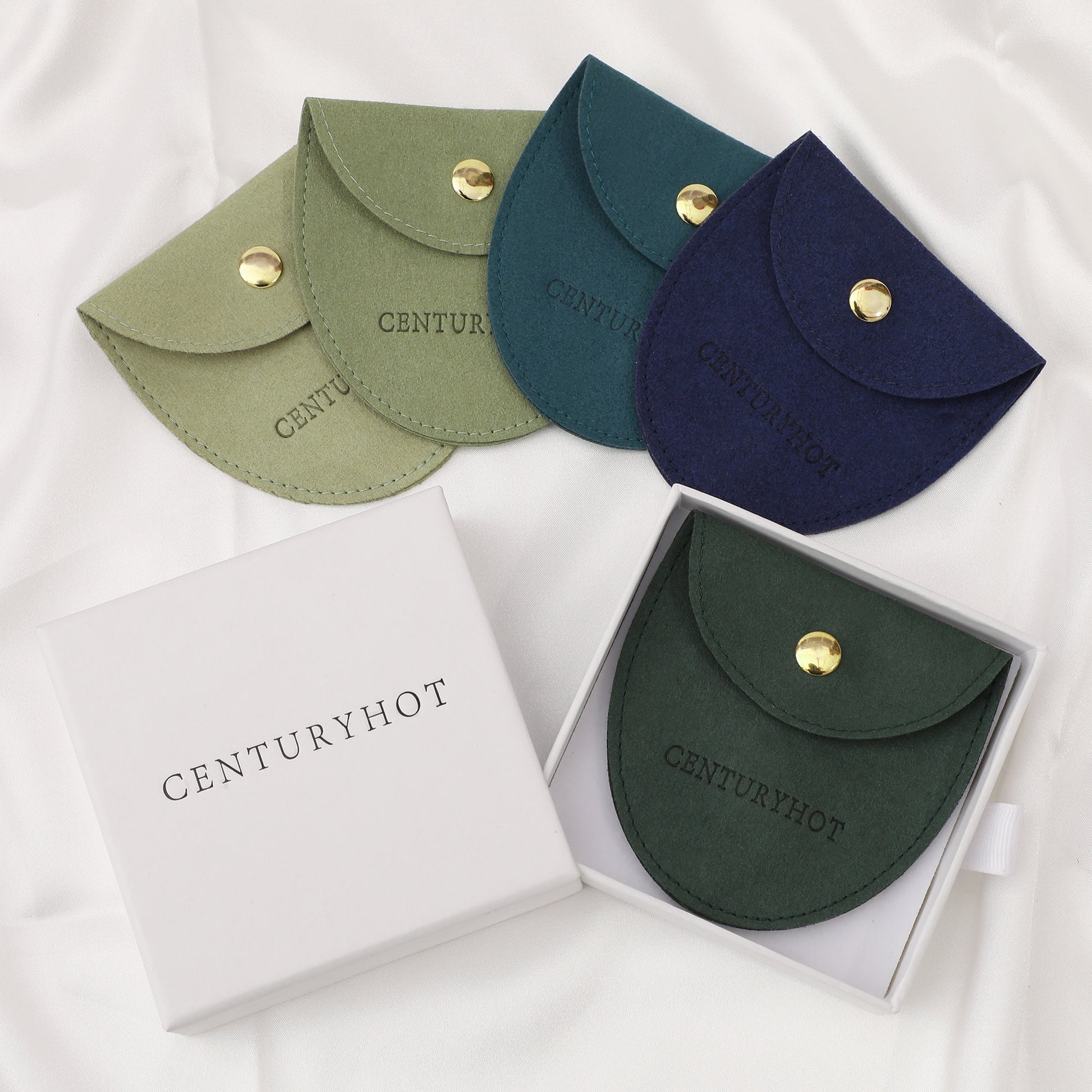 50 Personalized Microfiber Jewelry Bags, Custom Logo Packaging-2