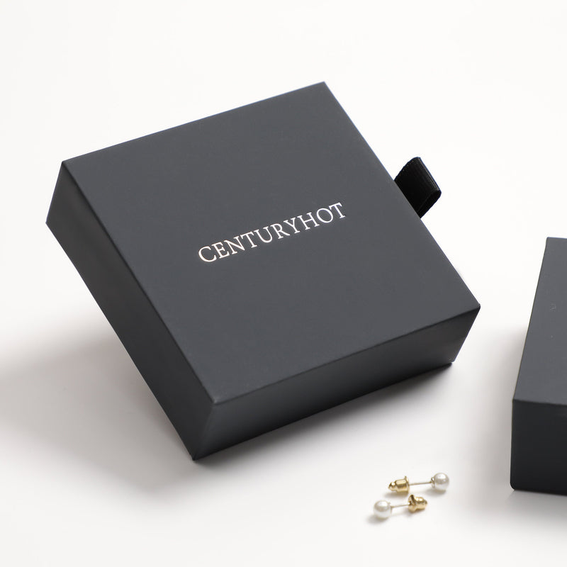 50 Gray Paper Jewelry Box with Sponge, Custom Logo-zoom-