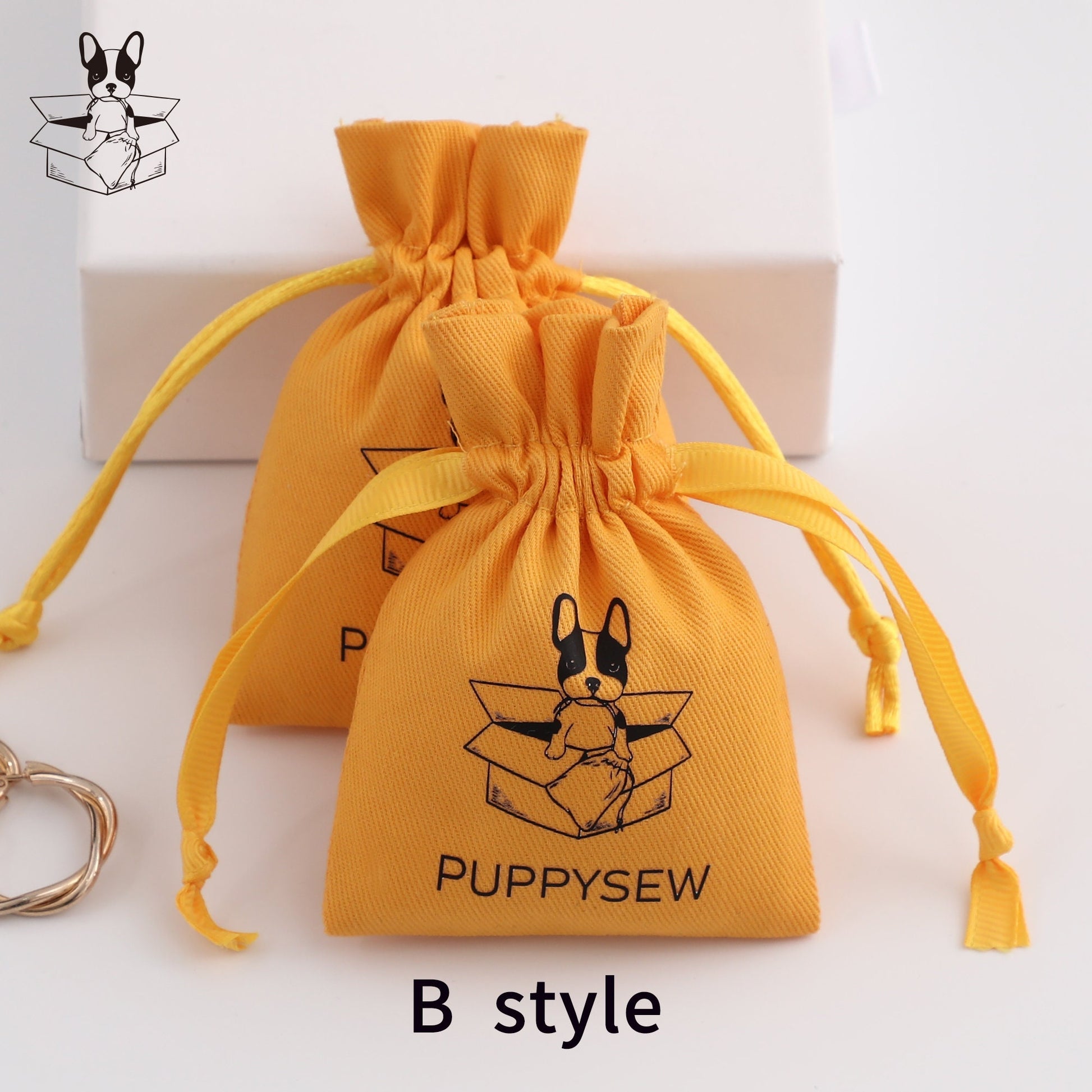 Custom Logo Cotton Drawstring Bag, Personalized Jewelry Pouch-5