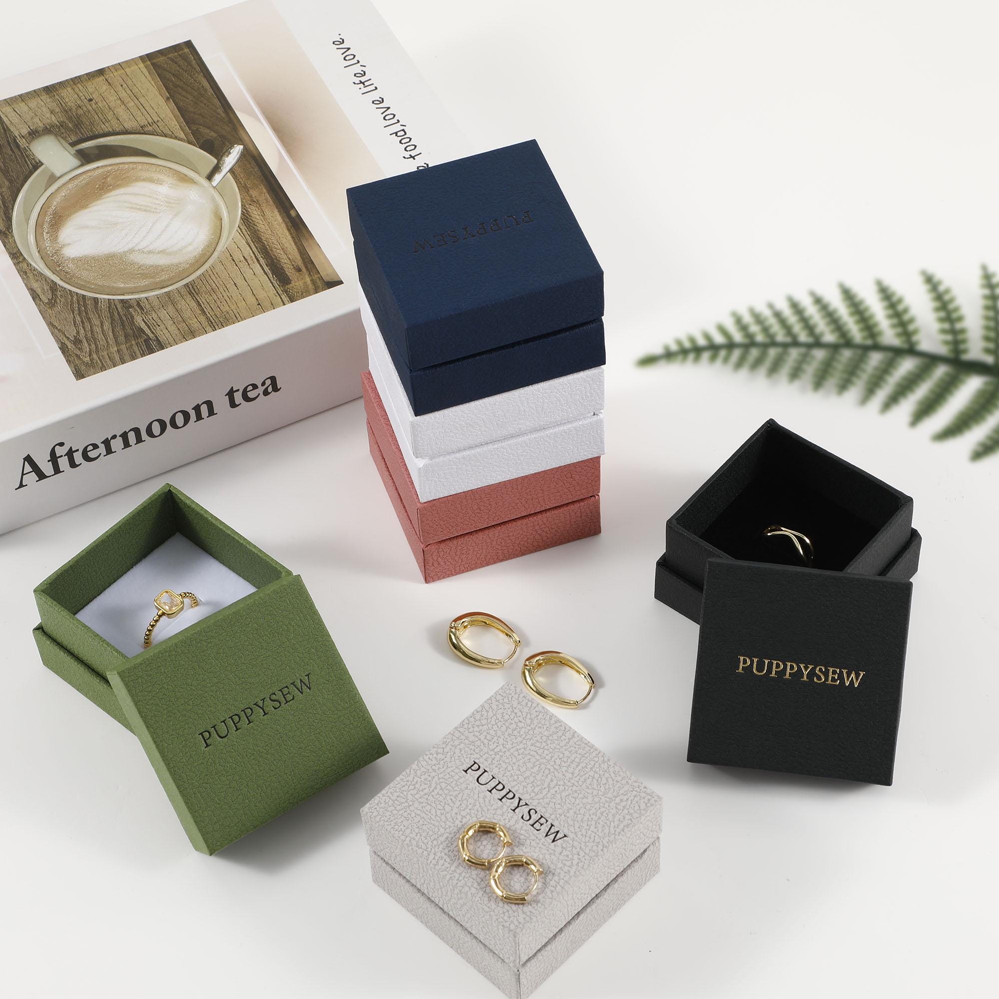Customizable Jewelry Gift Box, Ring Earring Watch Box (6x6x4cm)-zoom-1