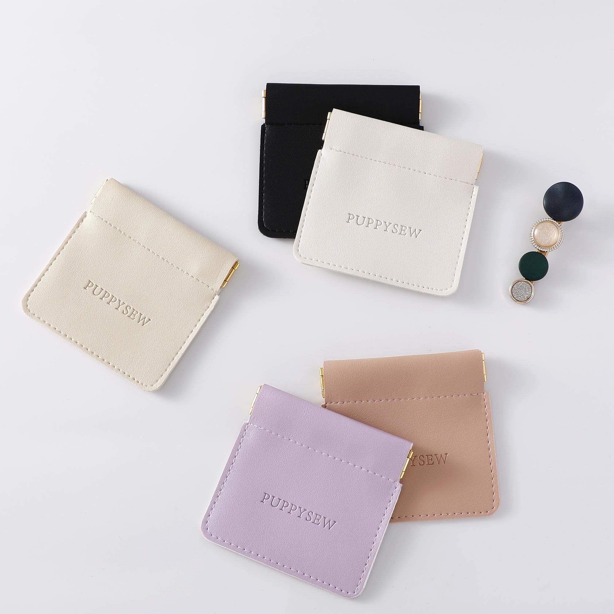 Custom Leather Jewelry Pouch, Snap Closure, Personalized Logo-zoom-3