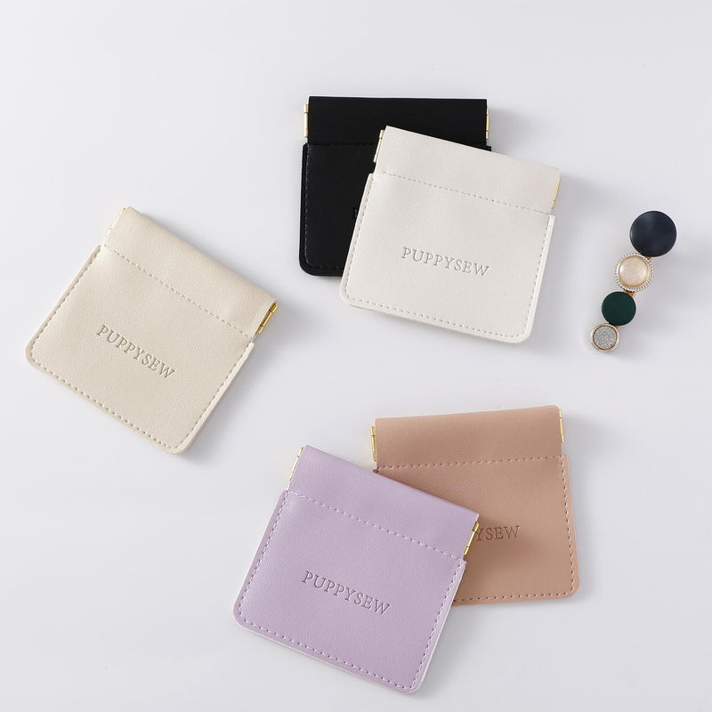 Custom Leather Jewelry Pouch, Snap Closure, Personalized Logo-zoom-