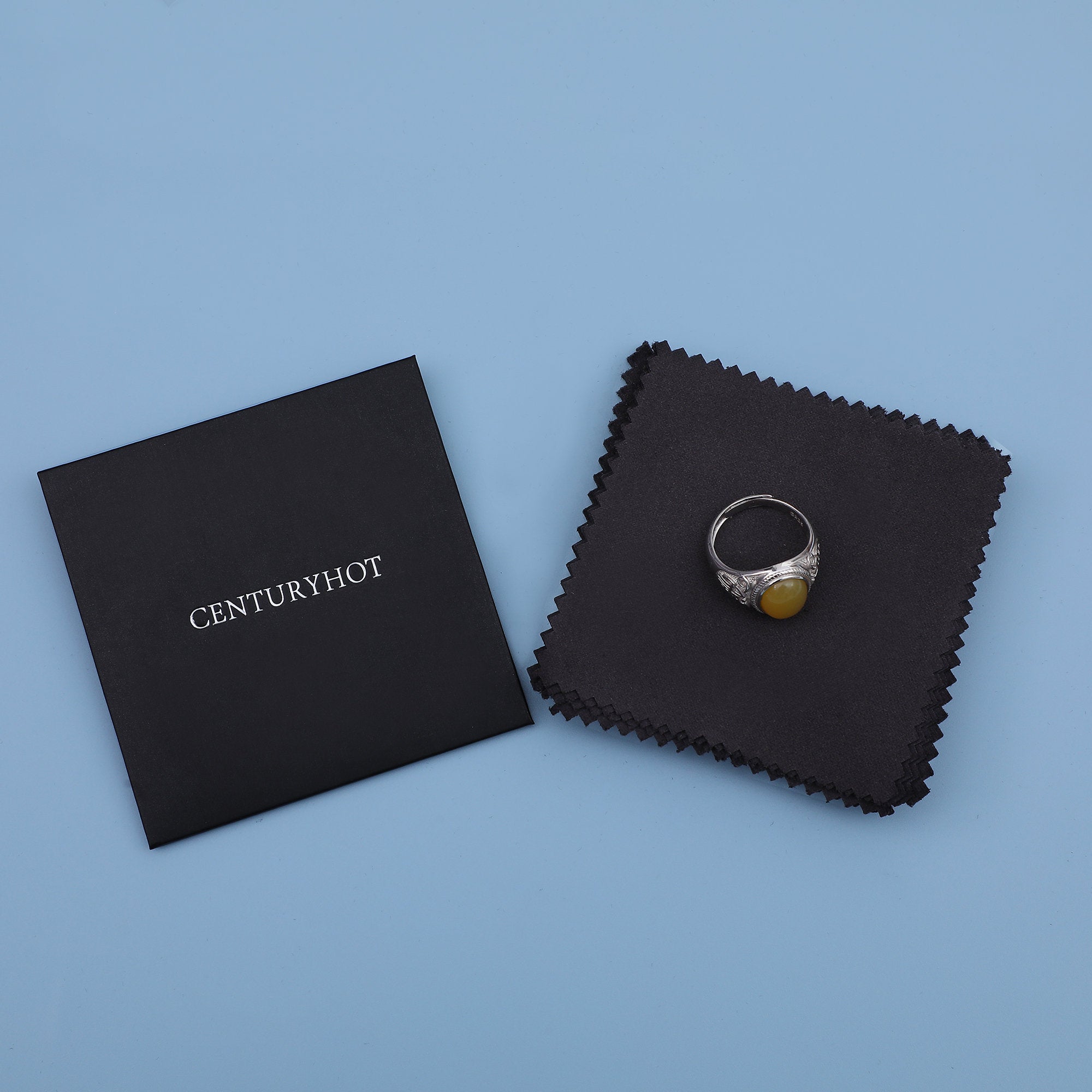100 Black Jewelry Cleaning Cloths 8x8cm, Silver Polishing Cloth, Custom Logo Available