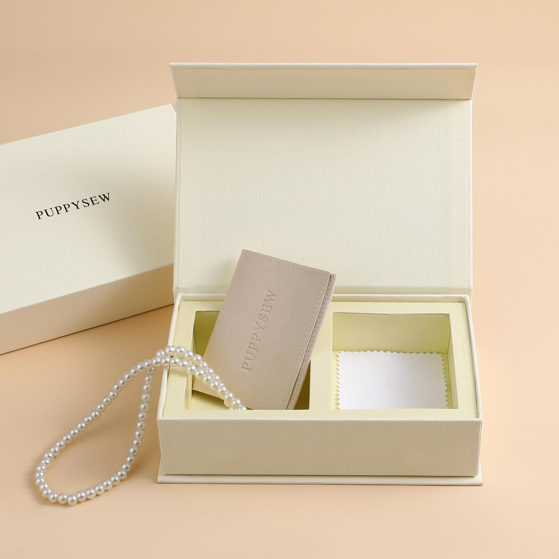 Custom Logo Jewelry Box – Personalized Card Slots, Pouch & Cloth-5