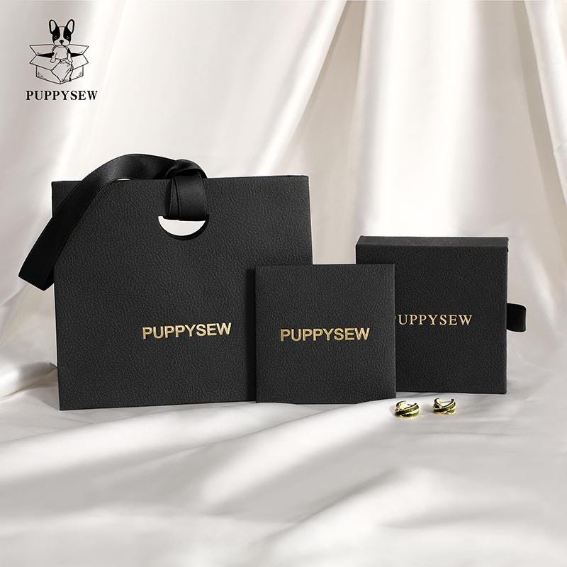 Customizable Jewelry Packaging Set, Paper Box, Bag, Polishing Cloth