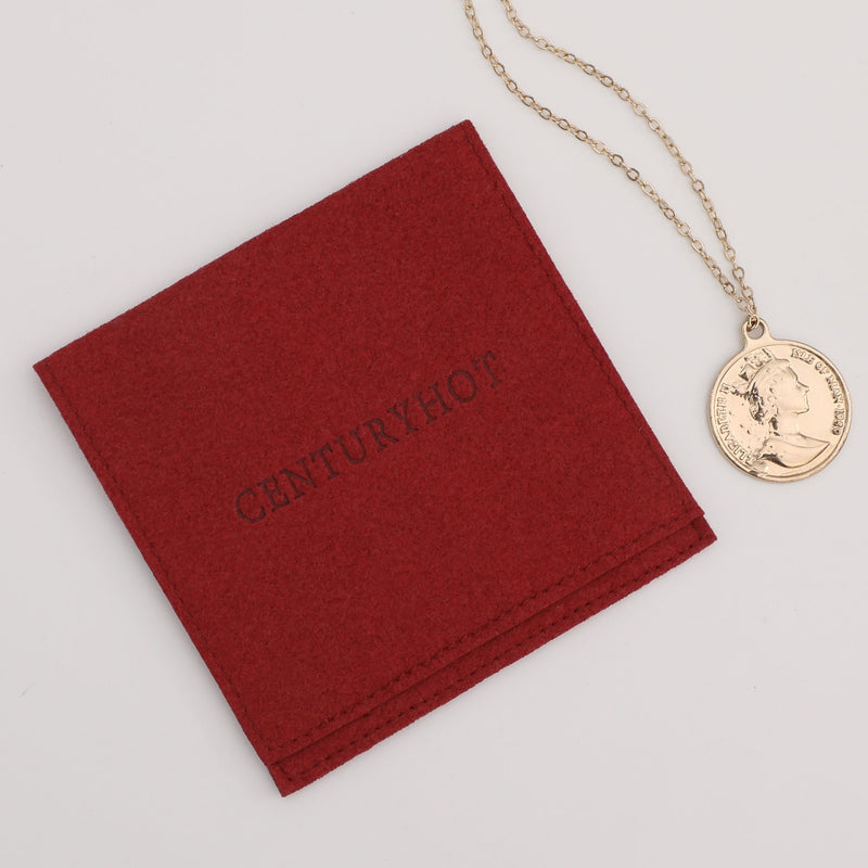 Personalized Red Microfiber Jewelry Bags, Custom Logo Embossed-zoom-