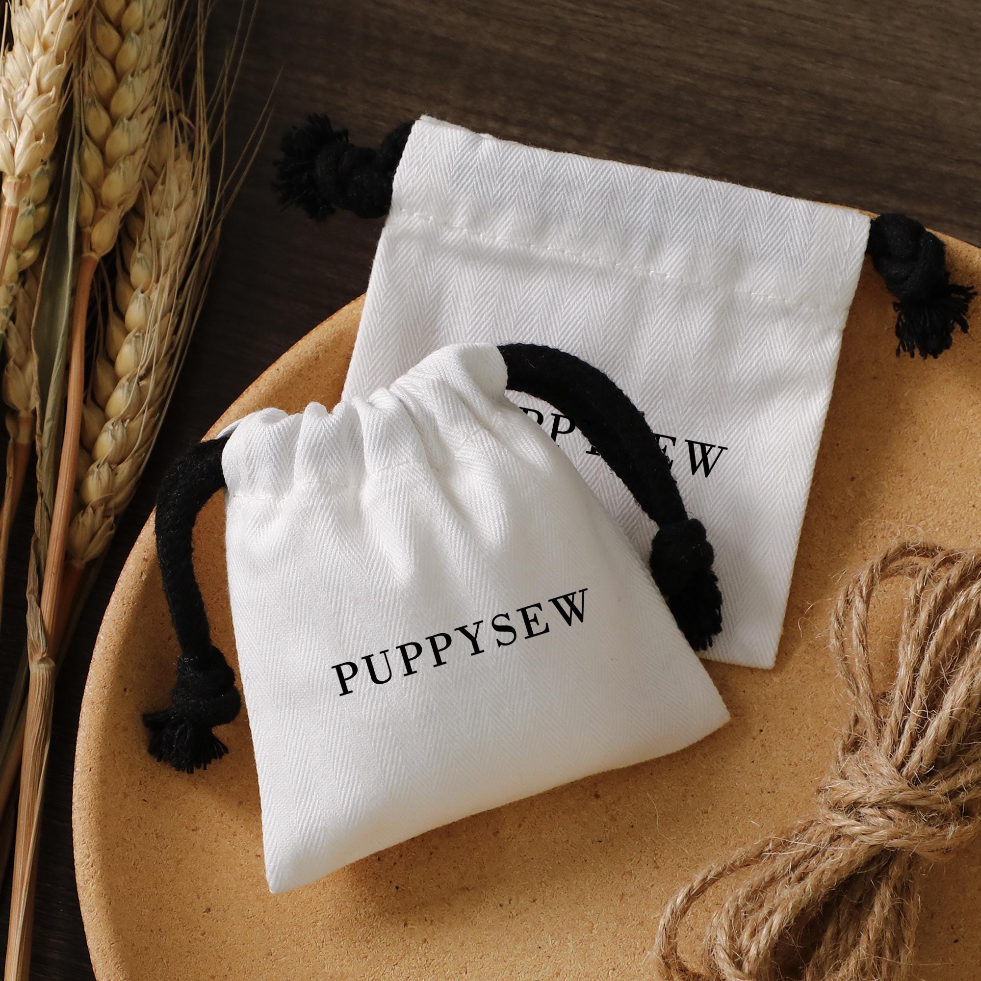 100 White Cotton Jewelry Bags – Custom Logo Gift Packaging