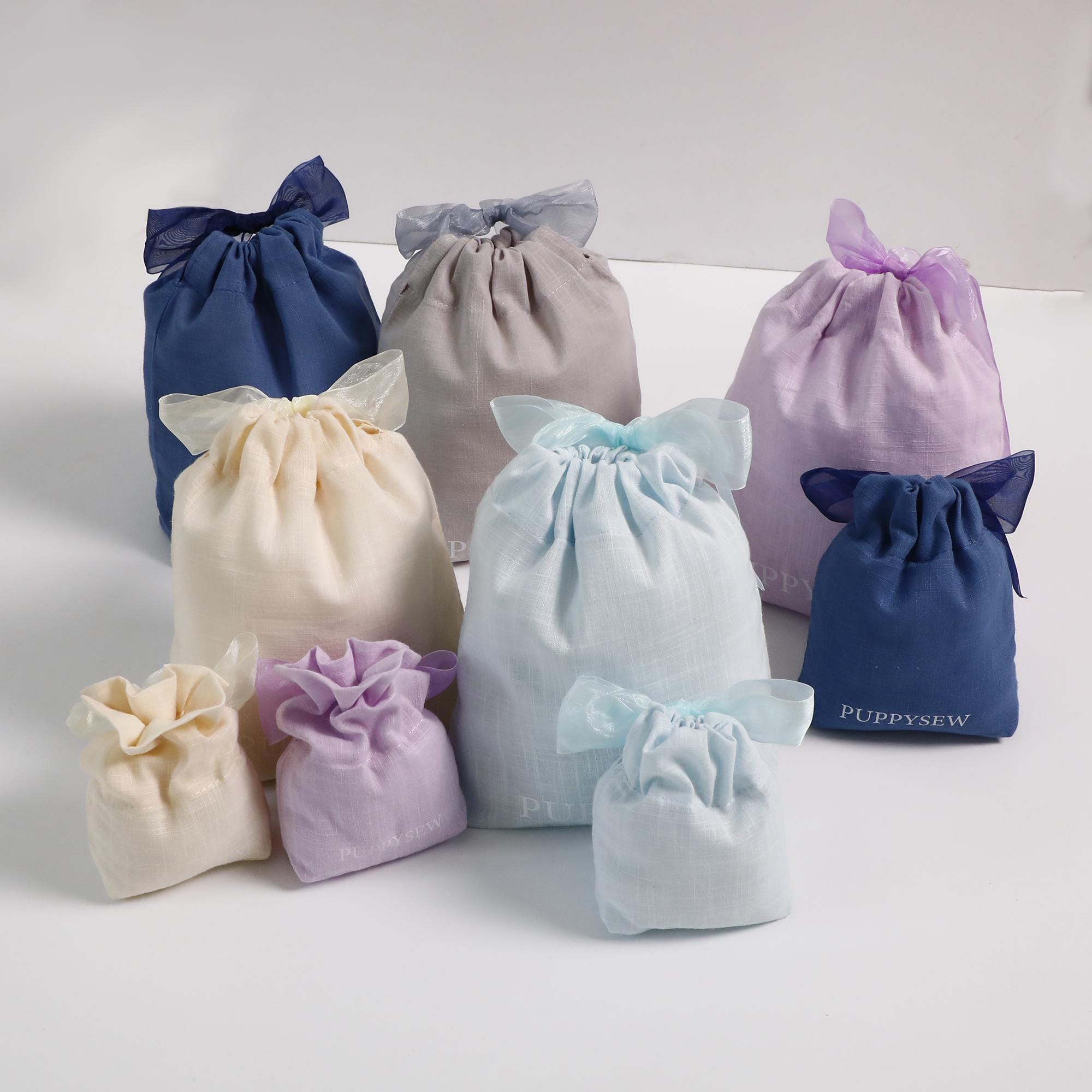50pcs Custom Cotton Drawstring Bags – Eco Dye, Organza Tie-zoom-3