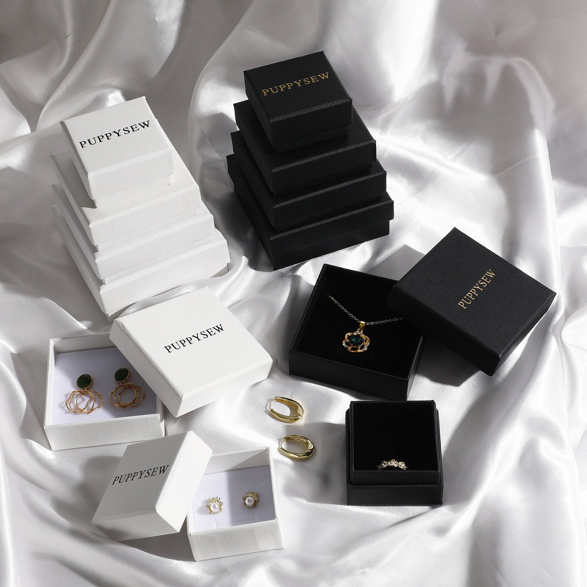 50 Custom Logo Jewelry Boxes: Necklace, Ring, Earring Packaging-8
