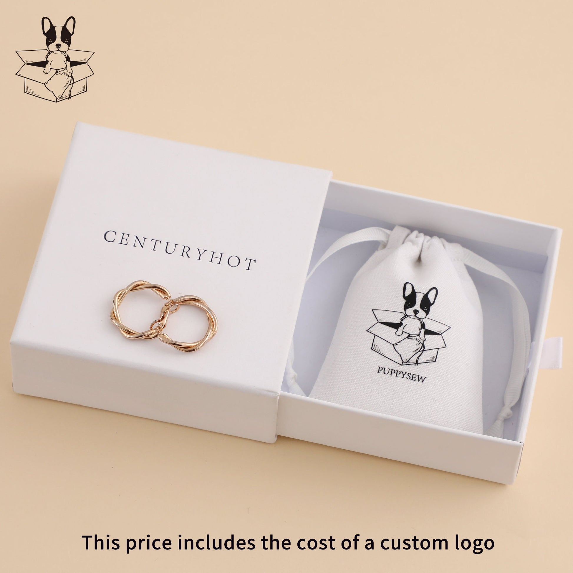 Custom Printed Canvas Drawstring Bag, Jewelry Packaging (50 pcs)-4