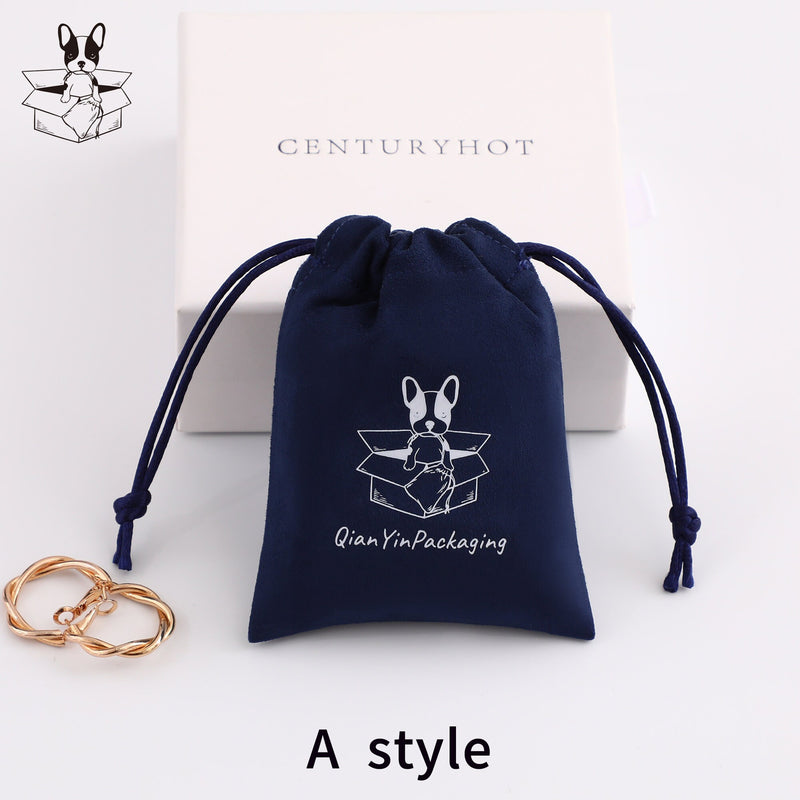 50 Personalized Logo Suede Drawstring Bag, Jewelry Pouch-zoom-
