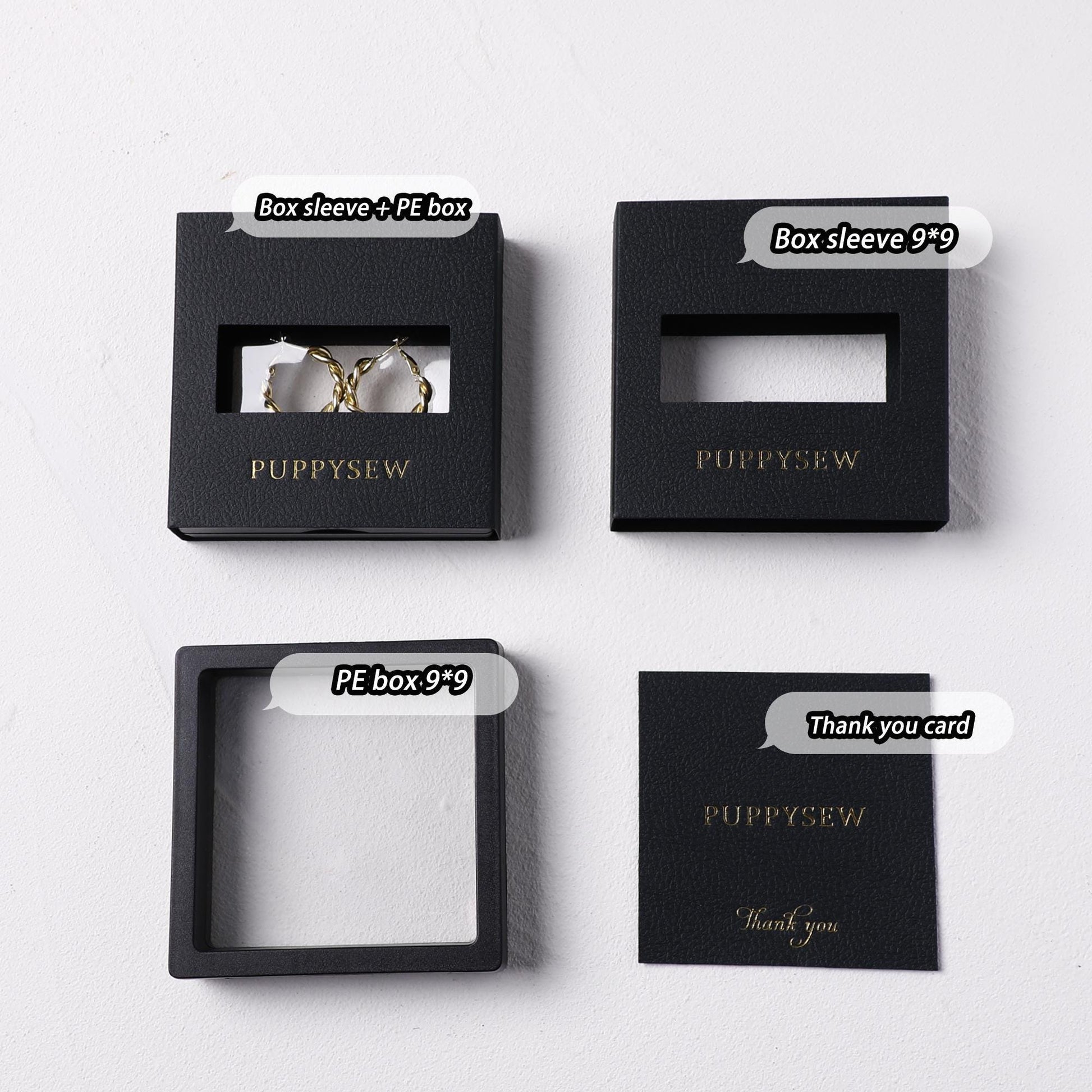 50pcs Custom Logo Jewelry Box Sleeves | Textured Cardboard Packaging for Small Business-4