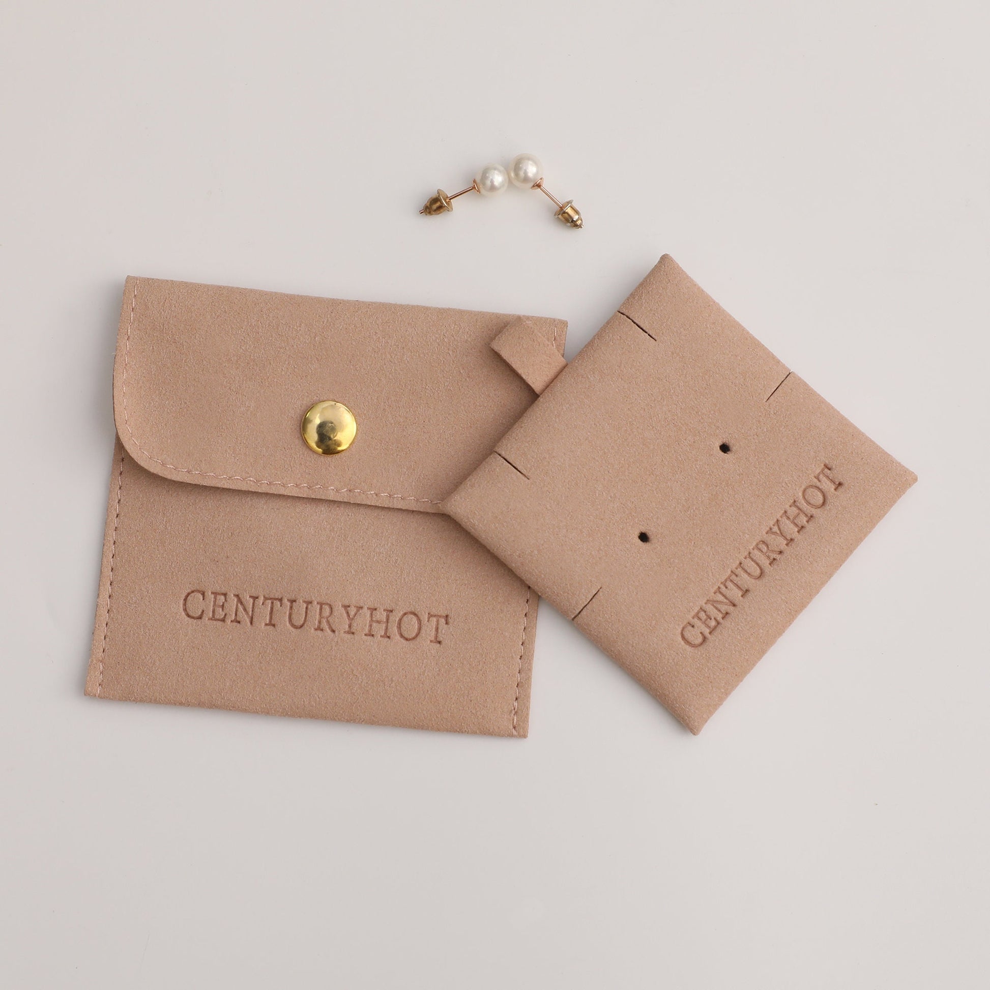 Custom Logo Jewelry Packaging: Microfiber Pouch with Insert Card, Set of 50-8