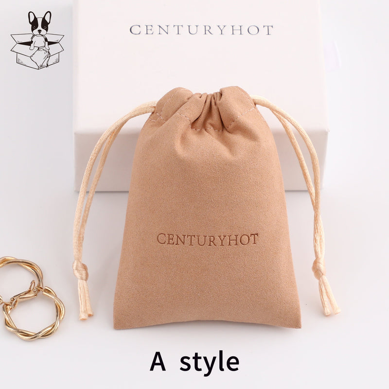 Personalized Microfiber Drawstring Bag, Custom Logo Jewelry Packaging-zoom-